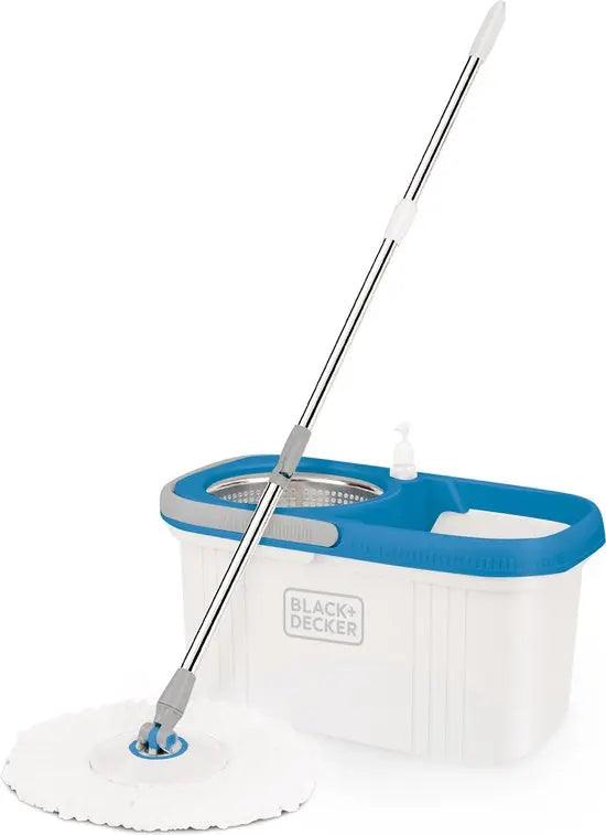 BLACK+DECKER spinmop en emmer - Wit DeHuisdiscounter